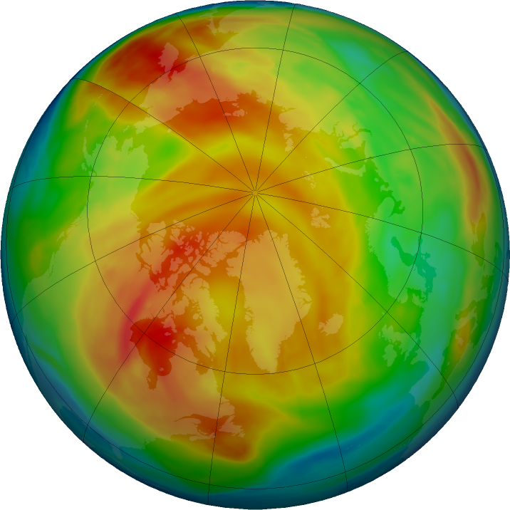 Arctic ozone map for 21 January 2021